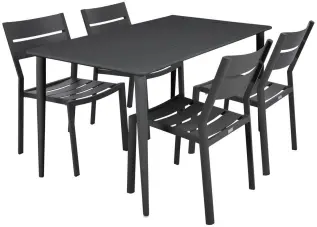 Nimes 140X78 cm och Delia Matstol Antracit - Brafab - Bonus M&ouml;bler