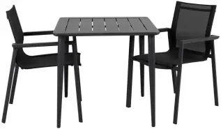 Nimes 78X78 cm och Delia Karmstol Textilene Antracit - Brafab - Bonus M&ouml;bler