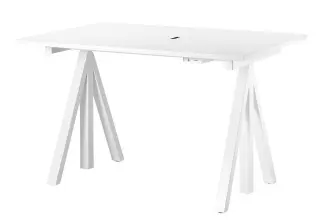 String Works H&ouml;j- och S&auml;nkbart Arbetsbord Vit Laminat 120 cm - String - Bonus M&ouml;bler