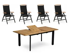 Nydala 150-200X96 cm Svart / Teak - Hillerstorp - Bonus M&ouml;bler