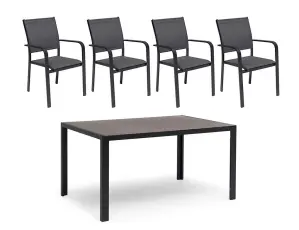 H&aring;nger Keramiskt glas + Karmstolar Svart 140X90 cm + 4 stolar - Hillerstorp - Bonus M&ouml;bler