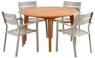 Lilja &Oslash;120 cm och Delia Stolar, Khaki - Brafab - Bonus M&ouml;bler