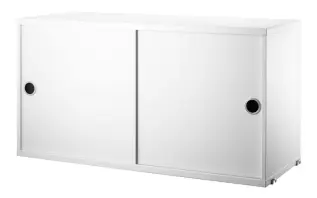 String Sk&aring;p med Skjutd&ouml;rrar 78X30 cm Vit | String | Bonus M&ouml;bler