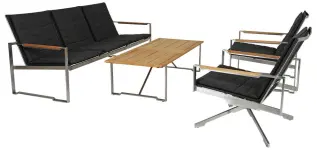 Gotland Rostfritt st&aring;l / Teak - Brafab - Bonus M&ouml;bler