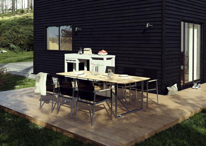 Bild 9, Gotland 220X95 cm Rostfritt stål / Teak - Brafab - Bonus Möbler