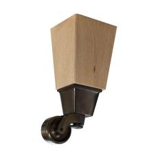 Carlton Tr&auml;ben m. Hjul 16 cm Natural Oak / Antique Brass - Slasken - Bonus M&ouml;bler