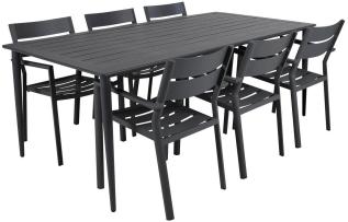 Nimes 200X98 cm och Delia Karmstol Antracit - Slasken - Bonus M&ouml;bler