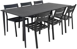 Nimes 200X98 cm och Delia Matstol Antracit - Slasken - Bonus M&ouml;bler