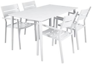 Nimes 140X78 cm och Delia Karmstol Vit - Slasken - Bonus M&ouml;bler