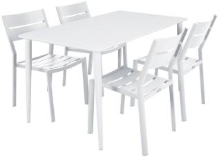 Nimes 140X78 cm och Delia Matstol Vit - Slasken - Bonus M&ouml;bler