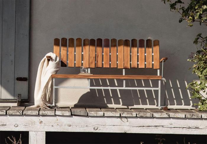 Bild 4, Soffa 6 Obehandlad Teak / Varmförzinkat Stativ - Grythyttan Stålmöbler - Bonus Möbler