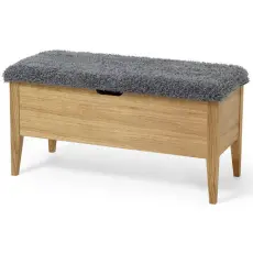 Klinte 90 cm Oljad Ek Gr&aring; F&aring;rskinnslook - Torkelson - Bonus M&ouml;bler
