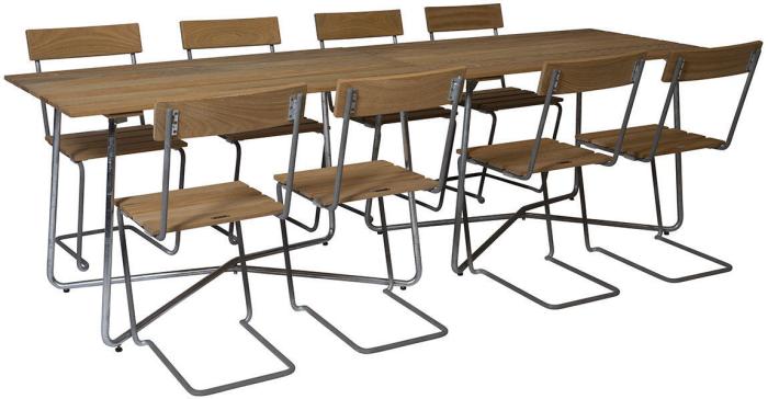 Bild 12, Bord B31 84x92 cm Oljad Ek / Varmförzinkat Stativ - Grythyttan Stålmöbler - Bonus Möbler