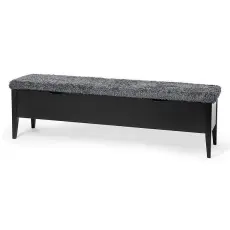 Klinte 160 cm Svartlack Gr&aring; F&aring;rskinnslook - Torkelson - Bonus M&ouml;bler