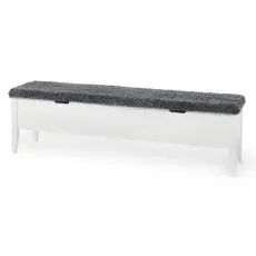 Klinte 160 cm Vitlack Gr&aring; F&aring;rskinnslook - Torkelson - Bonus M&ouml;bler