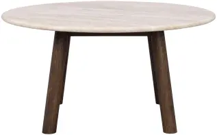 Taransay &Oslash;90 cm Beige travertin Brun ek - Rowico Home - Bonus M&ouml;bler