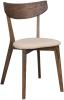 Brunlackad ek / Beige tyg