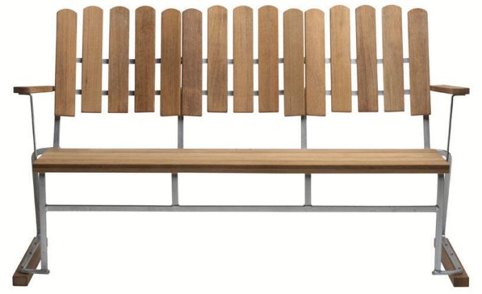 Bild 2, Soffa 6 Obehandlad Teak / Varmförzinkat Stativ - Grythyttan Stålmöbler - Bonus Möbler