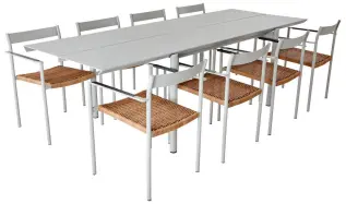 B45 250X92 cm och DK Light Grey Bord med 8 stolar - Brafab - Bonus M&ouml;bler