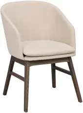 Windham beige tyg Brunlackad ek / Beige - Rowico Home - Bonus M&ouml;bler