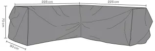 H&ouml;rnsoffa Vattent&auml;t 225X225, D90, H70 cm - Brafab - Bonus M&ouml;bler