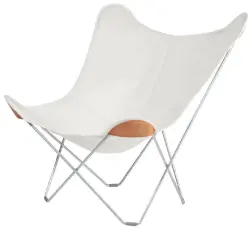 Cotton Canvas Mariposa med l&auml;derh&ouml;rn Offwhite - Cuero Design - Bonus M&ouml;bler