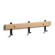 Nadja 40 cm 3 krokar Mattsvart St&aring;l Lackad Ek - Oscarssons M&ouml;bel - Bonus M&ouml;bler