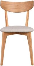 Ami Lackad ek / Gr&aring;beige tyg - Rowico Home - Bonus M&ouml;bler